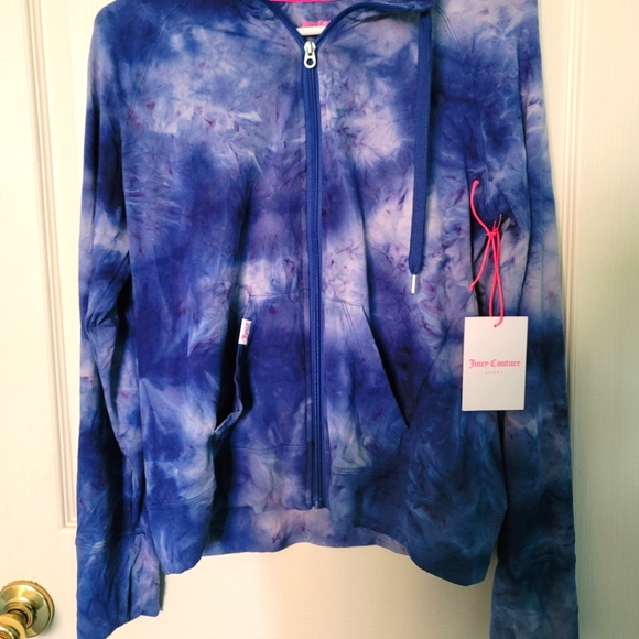NWT Women's Juicy Couture Women's Nirvana Studio Zip Hoodie Tie Dye MEDIUM - Picture 3 of 6